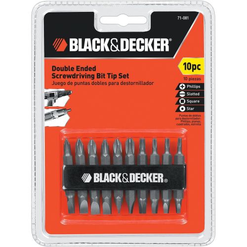  BLACK+DECKER Screwdriver Bit Set, Double Ended, 10-Piece