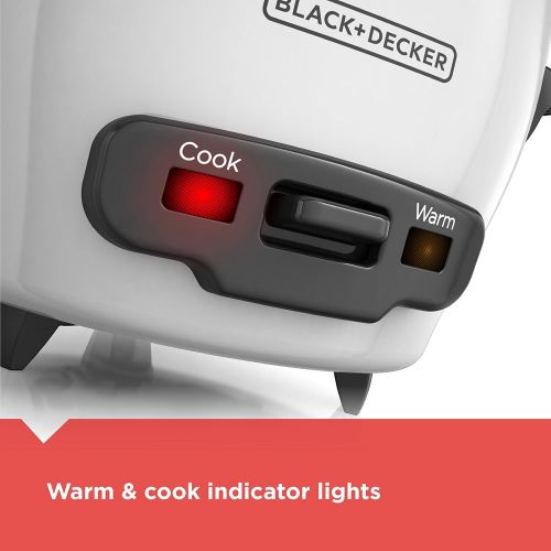  Black+Decker RC503 Uncooked Rice Cooker, 3-cup, White