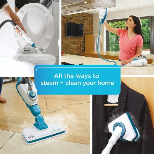  BLACK+DECKER Steam Mop with SteamGlove Handheld Steamer, 7-in-1, Corded (HSMC1361SGP)