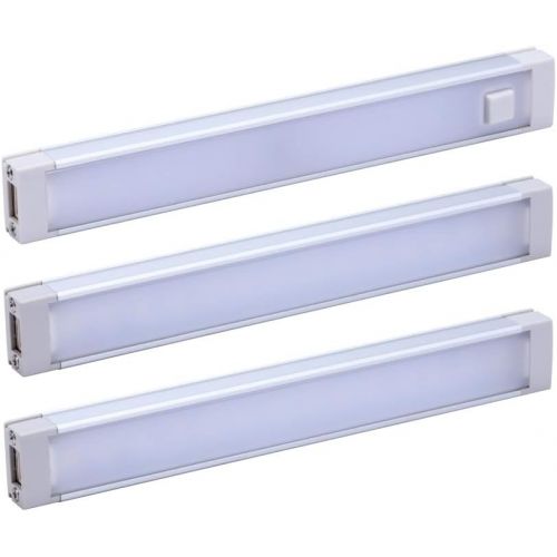  BLACK+DECKER LED Under Cabinet Lighting Kit, Cool White, Stick up Design, 3-Bars, 6” Each (LEDUC6-3CK), 6