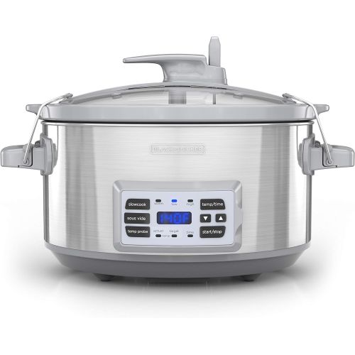  BLACK+DECKER SCD7007SSD 7-Quart Digital Slow Cooker with Temperature Probe + Precision Sous-Vide, Capacity, Stainless Steel