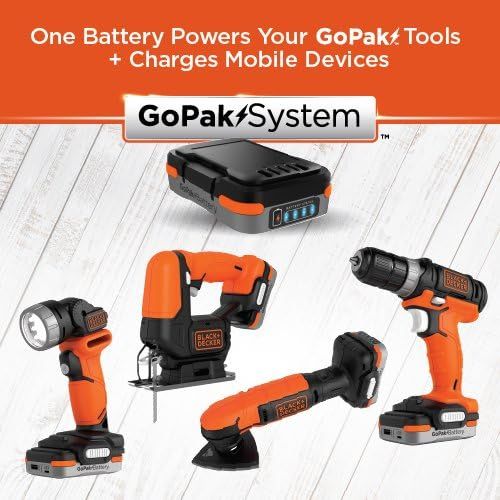  BLACK+DECKER GoPak Battery with USB Charging Cable (BCB001K)