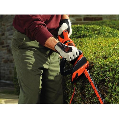  BLACK+DECKER HH2455 3.3-Amp HedgeHog Hedge Trimmer with Rotating Handle And Dual Blade Action Blades, 24