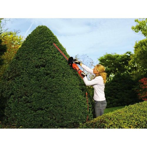  BLACK+DECKER HH2455 3.3-Amp HedgeHog Hedge Trimmer with Rotating Handle And Dual Blade Action Blades, 24