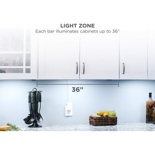  BLACK+DECKER LEDUC9-5CK LED Under Cabinet Kit with Motion Sensor, Dimmable Kitchen Accent Lights, Tool-Free Install, Cool White 4000k, 9 Length, 5-Bars