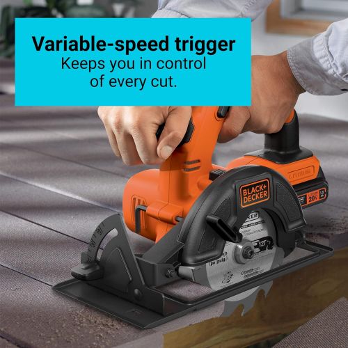  BLACK+DECKER 20V MAX 5-1/2-Inch Cordless Circular Saw (BDCCS20C)