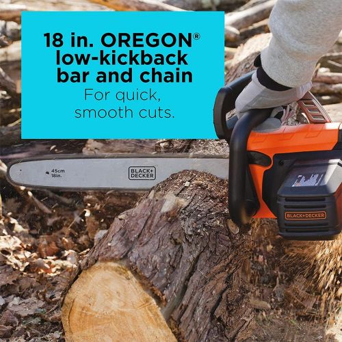  BLACK+DECKER Electric Chainsaw, 18-Inch, 15-Amp (CS1518)