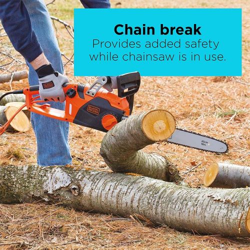  BLACK+DECKER Electric Chainsaw, 18-Inch, 15-Amp (CS1518)