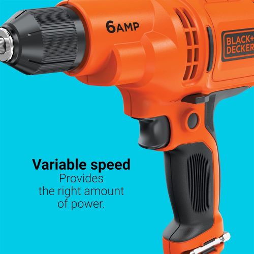  BLACK+DECKER Corded Drill, 6.0-Amp, 3/8-Inch (DR340C)