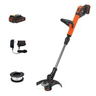 BLACK+DECKER LSTE525 20V MAX Lithium Easy Feed String Trimmer/Edger with 2 Batteries
