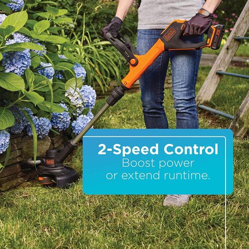  BLACK+DECKER LSTE525 20V MAX Lithium Easy Feed String Trimmer/Edger with 2 Batteries