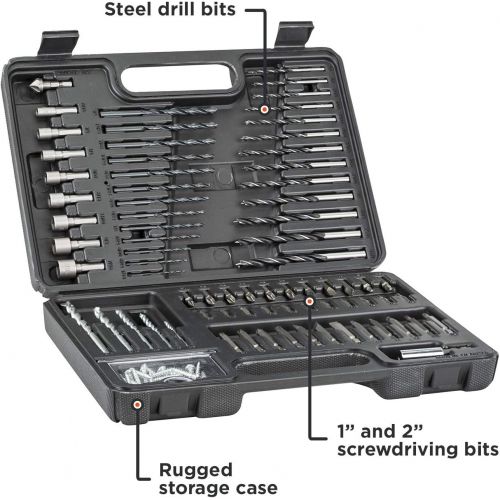  BLACK+DECKER Screwdriver Bit Set / Drill Bit Set, 109-Piece (BDA91109)