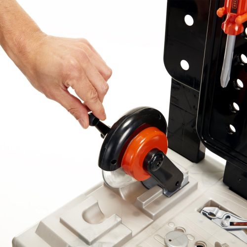  BLACK + DECKER Power Tool Workshop - Play Toy Workbench for Kids with Drill, Miter Saw and Working Flashlight - Build Your Own Tool Box  75 Realistic Toy Tools and Accessories