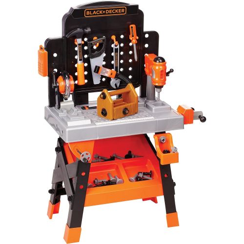  BLACK + DECKER Power Tool Workshop - Play Toy Workbench for Kids with Drill, Miter Saw and Working Flashlight - Build Your Own Tool Box  75 Realistic Toy Tools and Accessories