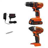 BLACK+DECKER 20V MAX Cordless Drill Combo Kit, 2-Tool (BD2KITCDDI),Black/Orange Impact Combo Kit