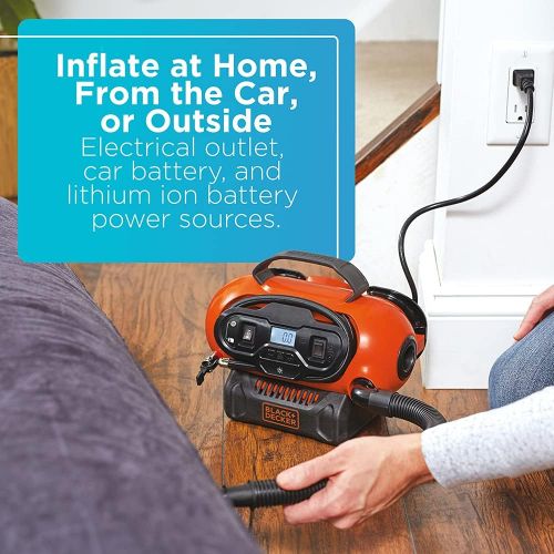  BLACK+DECKER 20V MAX Multi-purpose Inflator, Cordless & Corded Power - Tool Only (BDINF20C)