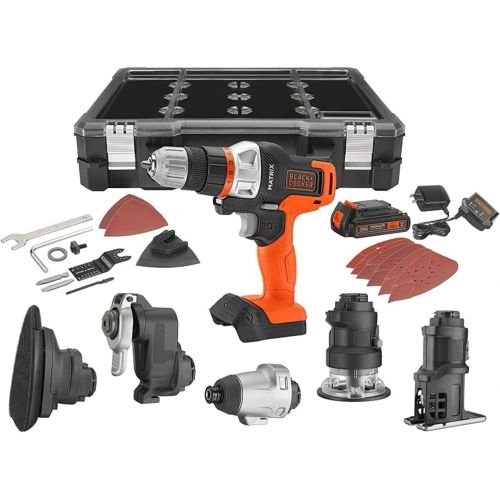  블랙앤데커 블랙데커 무선 드릴 콤보 키트 BLACK+DECKER Cordless Drill Combo Kit with Case, 6-Tool (BDCDMT1206KITC)