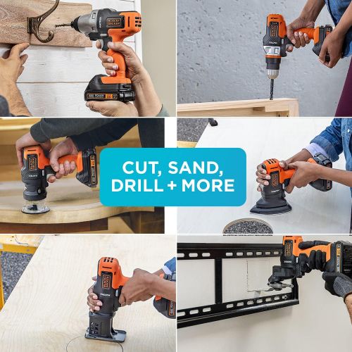  블랙앤데커 블랙데커 무선 드릴 콤보 키트 BLACK+DECKER Cordless Drill Combo Kit with Case, 6-Tool (BDCDMT1206KITC)