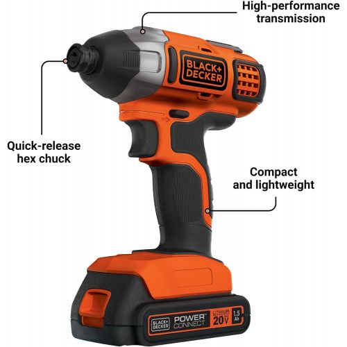  BLACK+DECKER 20V MAX Impact Driver Kit (BDCI20C)