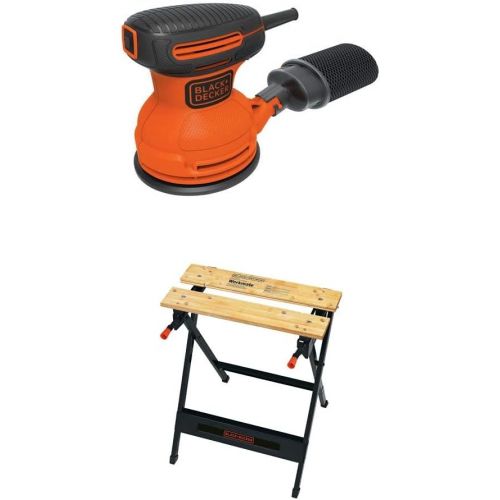  BLACK+DECKER Random Orbit Sander, 5-Inch with Workmate Portable Workbench, 350-Pound Capacity (BDERO100 & WM125)