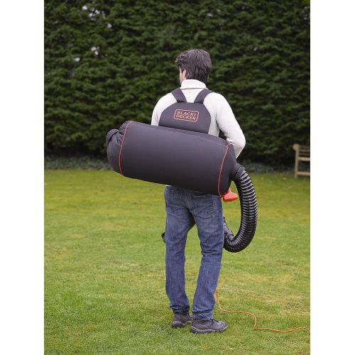  Black+Decker GWBP1-XJ Catcher Backpack (Includes Flexible Suction Hose, 72L Capacity, Compatible with These Leaf Vacuums: GW2810, GW2838, GW3030, GW3031BP, GW3050) GWBP1