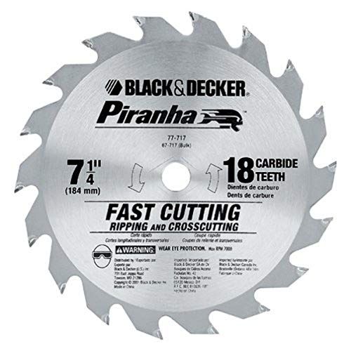  BLACK+DECKER 77-717 Piranha 7-1/4-Inch 18 Tooth ATB Thin Kerf Crosscuttin