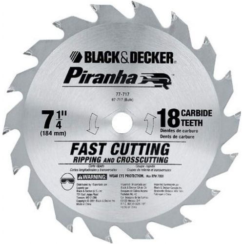  BLACK+DECKER 77-717 Piranha 7-1/4-Inch 18 Tooth ATB Thin Kerf Crosscuttin