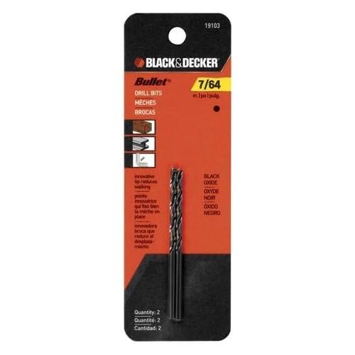  BLACK+DECKER 19103 Two Pack Bullet Drill Bit, 7/64-Inch