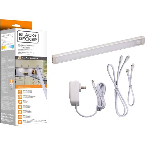 BLACK+DECKER LEDUC9-1WK LED Under Cabinet Kit with Motion Sensor, Dimmable Kitchen Accent Lighting, Tool-Free Install, Warm White 2700k, 9 Length, 1-Bar