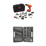 BLACK+DECKER BDC120VA100 20-Volt MAX Lithium-Ion Drill Kit with 100 Accessories and BDA91109 Combination 109-Piece Accessory Set