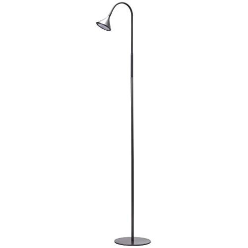  BLACK+DECKER LED Minimalist Floor Lamp, 58 Height with Weighted Base, Gray