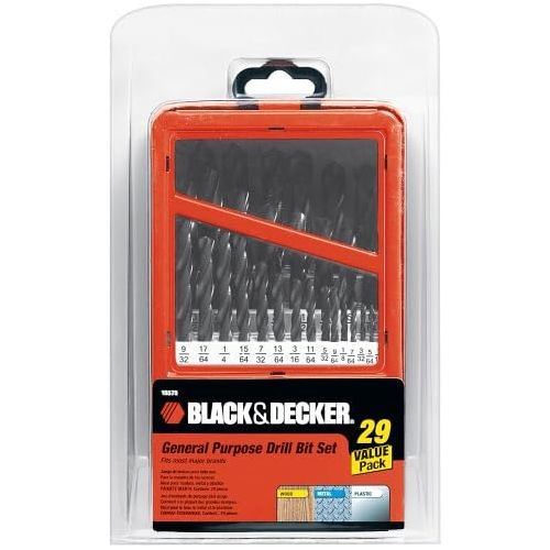  Black & Decker 15575 29 Piece Twist Drill Bit Assortment with Metal Index