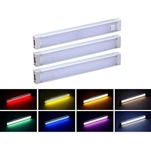  BLACK+DECKER LEDUC6-3RGBK Color Changing LED Under Cabinet Lighting Kit, Stick up Design, 3-Bars, 6 Bars, RGB Color Swirl