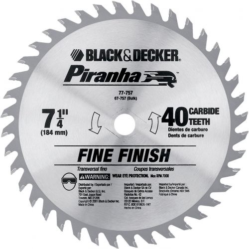  BLACK+DECKER 67-757 7-1/4-Inch 40-Tooth Bulk Piranha Saw Blade