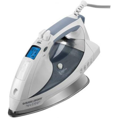  Black & Decker D6000 All-Temp Steam Iron with Stainless-Steel Soleplate, White/Grey