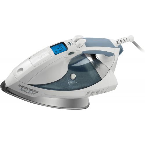  Black & Decker D6000 All-Temp Steam Iron with Stainless-Steel Soleplate, White/Grey