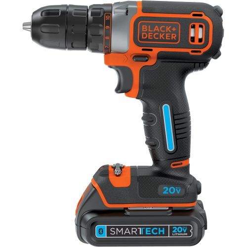  BLACK+DECKER 20V MAX Cordless Drill with SMARTECH, Single Speed (BDCDDBT120C)