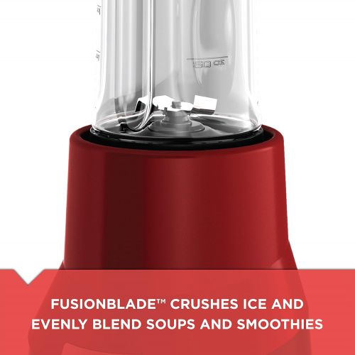  BLACK+DECKER FusionBlade Personal Blender with Two 20oz Personal Blending Jars, Red, PB1002R