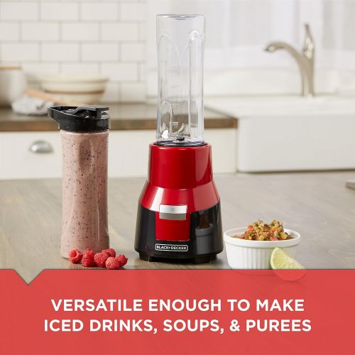  BLACK+DECKER FusionBlade Personal Blender with Two 20oz Personal Blending Jars, Red, PB1002R