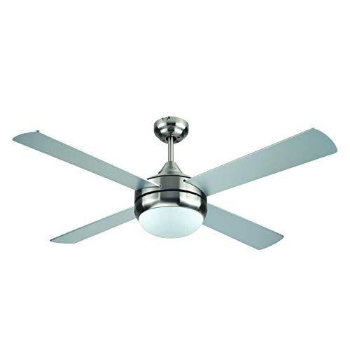  BLACK+DECKER BCF5252R 52-Inch 4-Bladed Remote Controllable Brushed Nickel Ceiling Fan, One Size, Silver