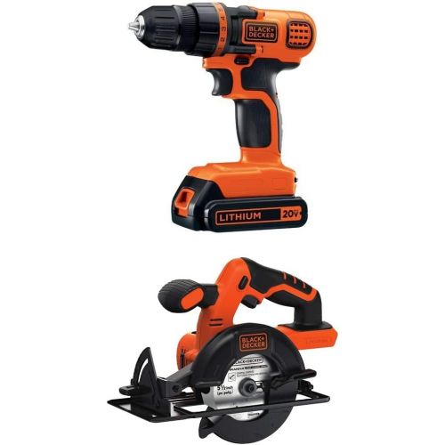  BLACK+DECKER BDCCS20B 20-volt Max Circular Saw Bare Tool, 5-1/2-Inch with BLACK+DECKER LDX120C 20V MAX Lithium Ion Drill / Driver