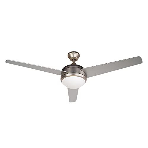  BLACK+DECKER BCF5201R 52-Inch 3-Bladed Remote Controllable Brushed Nickel Ceiling Fan, One Size, Silver