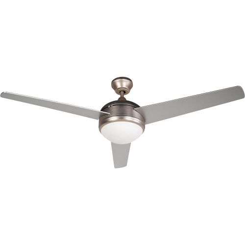  BLACK+DECKER BCF5201R 52-Inch 3-Bladed Remote Controllable Brushed Nickel Ceiling Fan, One Size, Silver