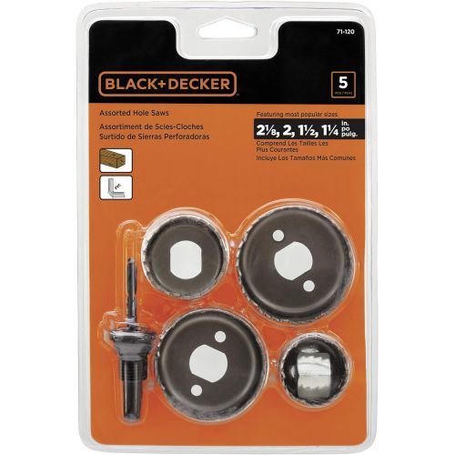  BLACK+DECKER Hole Saw Kit, Assorted, 5-Piece (71-120)