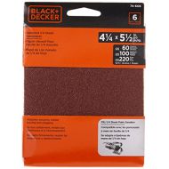 BLACK+DECKER Sandpaper Assortment, 1/4-Inch Sheet, 6-Pack (74-606)
