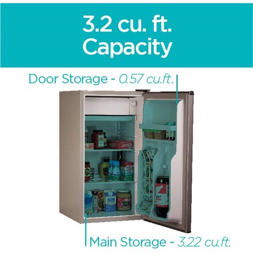  BLACK+DECKER BCRK32V Compact Refrigerator Energy Star Single Door Mini Fridge with Freezer, 3.2 Cubic Ft., VCM
