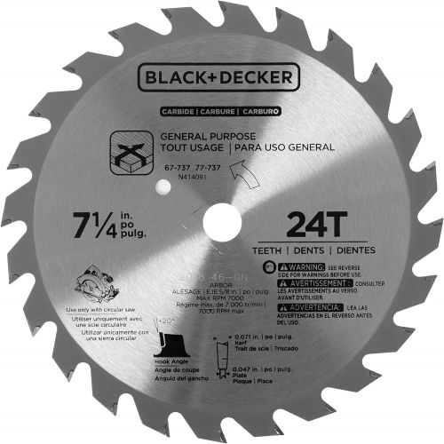  BLACK+DECKER B&D 7-1/4 Bulk PIRANHA 24T Saw Blade