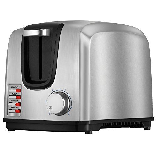  BLACK+DECKER 2-Slice Toaster, Modern, Stainless Steel, T2707S,Silver