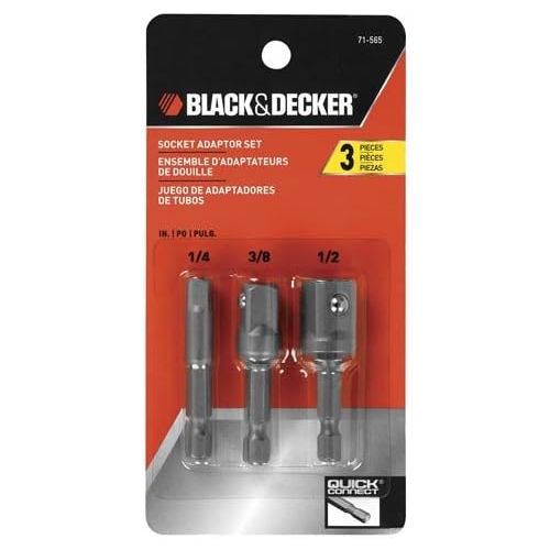  BLACK+DECKER 71-565 Socket Adaptor Set, 3-Piece