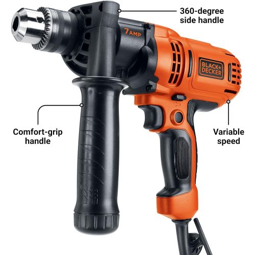  BLACK+DECKER Electric Drill, 1/2-Inch, 7.0 Amp (DR560)